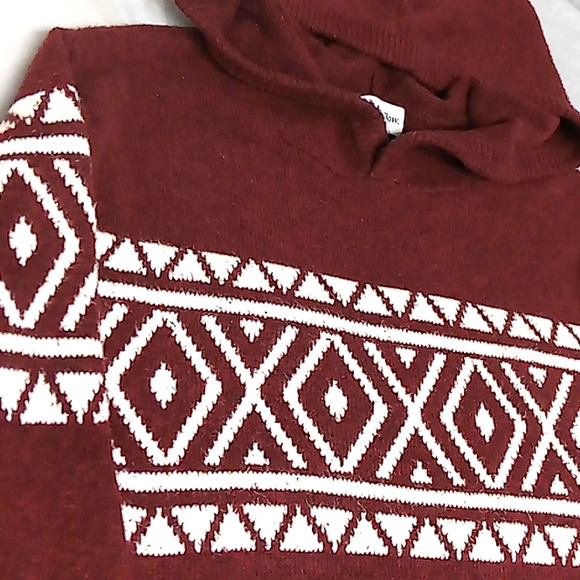 Goodfellow..Sz.L..Hooded Long Sleeve Sweater..Burgundy - Picture 3 of 5